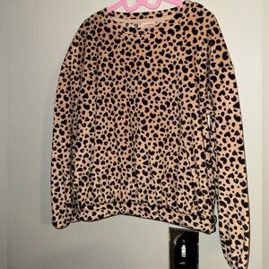 Like new, Cat & Jack, girls leopard print velour sweater, size large 10/12